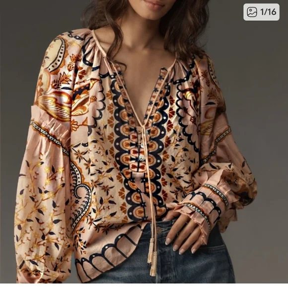 FARM Rio Bohemian Patterned Blouse - Picture 1 of 16